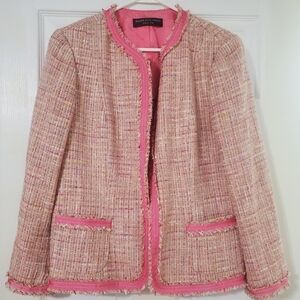Dana Buchman Women's Pink Accent Tweed Blazer